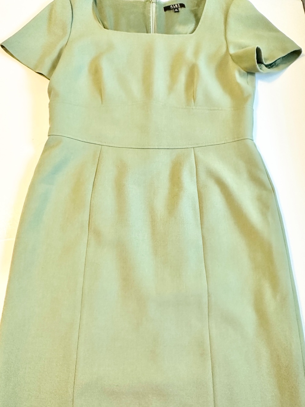 Alex Marie Sage Green Short-Sleeve Midi Dress